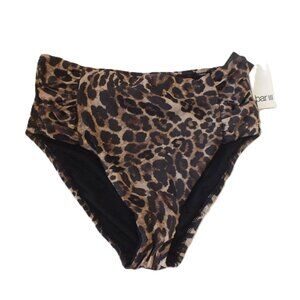 Leopard Bikini Bottom Brown and Black Size Medium